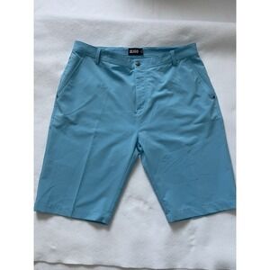 Sligo Men's Golf/Walk/Casual Shorts Size 36 Blue Polyester Blend Flat Front